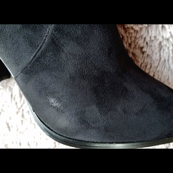 Catherine Malandrino Verda Thigh Hi Boot Over The Knee Size 8.5 Black Faux Suede - Picture 7 of 15